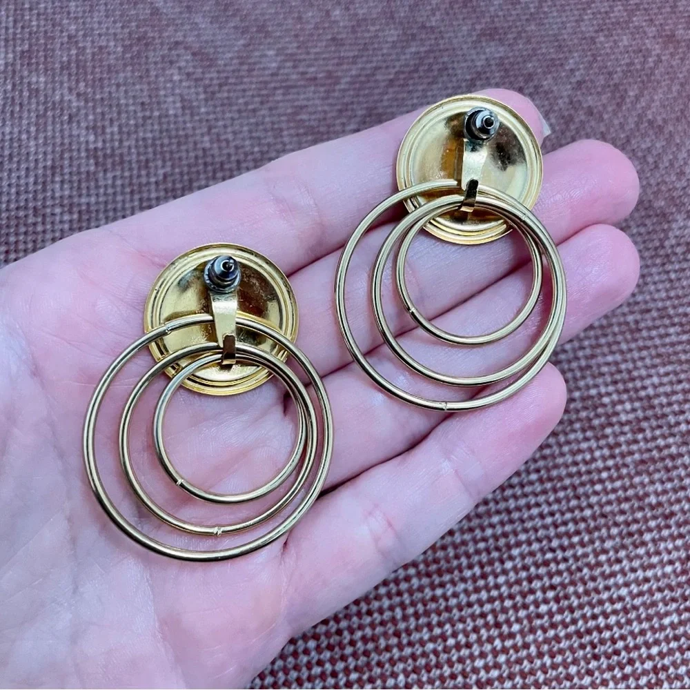 Vintage 80’s 90’s Round Post Earrings - Picture 2 of 2